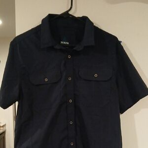 Prana Men's Dark Blue Casual Shirt